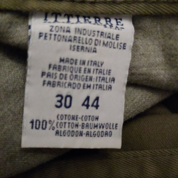 Trussardi Jeans Ittierre SPA Number One Army Green Straight Leg pants 30 Italy - Picture 12 of 13